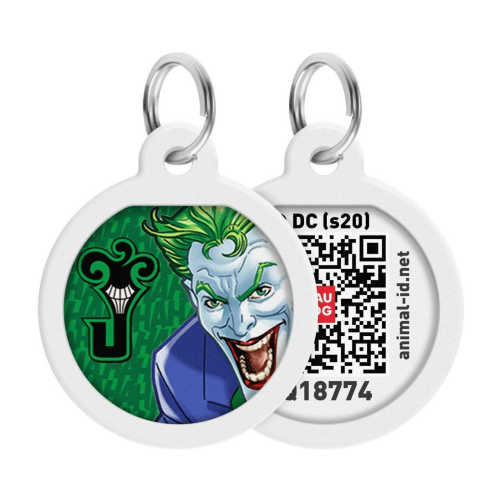 Medaglietta WAUDOG JOKER GREEN in Metallo per cani con QR CODE