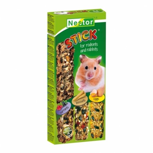 N. 3 Stick per Roditori e Conigli con RIBES - BISCOTTO - UOVA - 175 gr