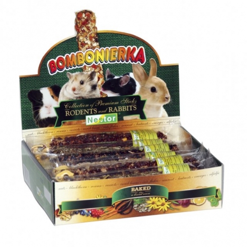 Stick per Roditori e Conigli - SCATOLA 12 Pezzi - Gusti Misti Premium - 690 gr