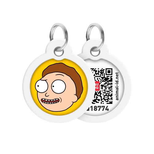 Medaglietta WAUDOG RICK AND MORTY 2 in Metallo per cani con QR CODE - D 30 mm