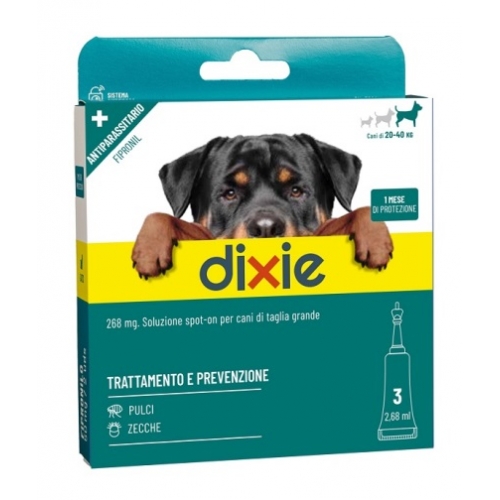 Antiparassitari Dixie - Pipette Cane FIPRONIL 2.68 ml - Blister 3 pz - Taglia Grande - 20 - 40kg